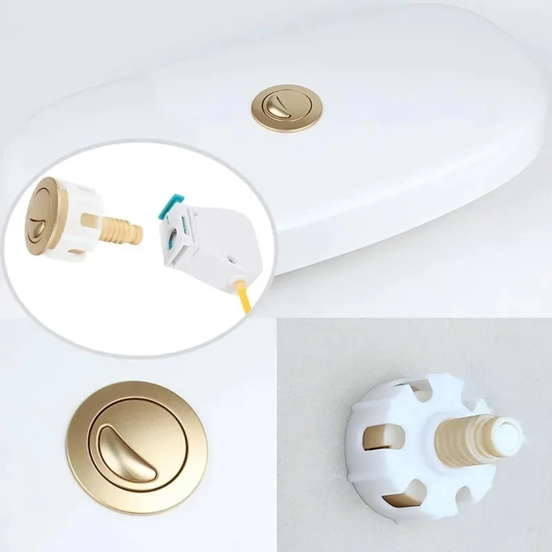 Toilet Push Button Dual Flush Water Saving Side Press Double Row Drain Valve Toilet Button Switch Parts for Tank