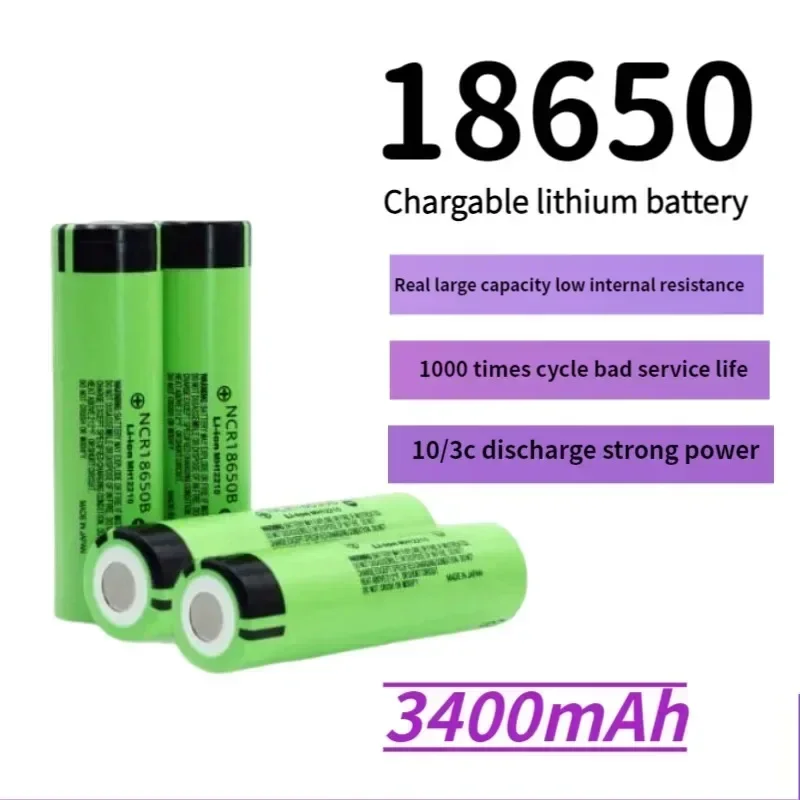

100% Original Batería.recargable Nueva 18650,3400mah 3.7v NCR18650B 3400mah Herramienta Eléctrica LED