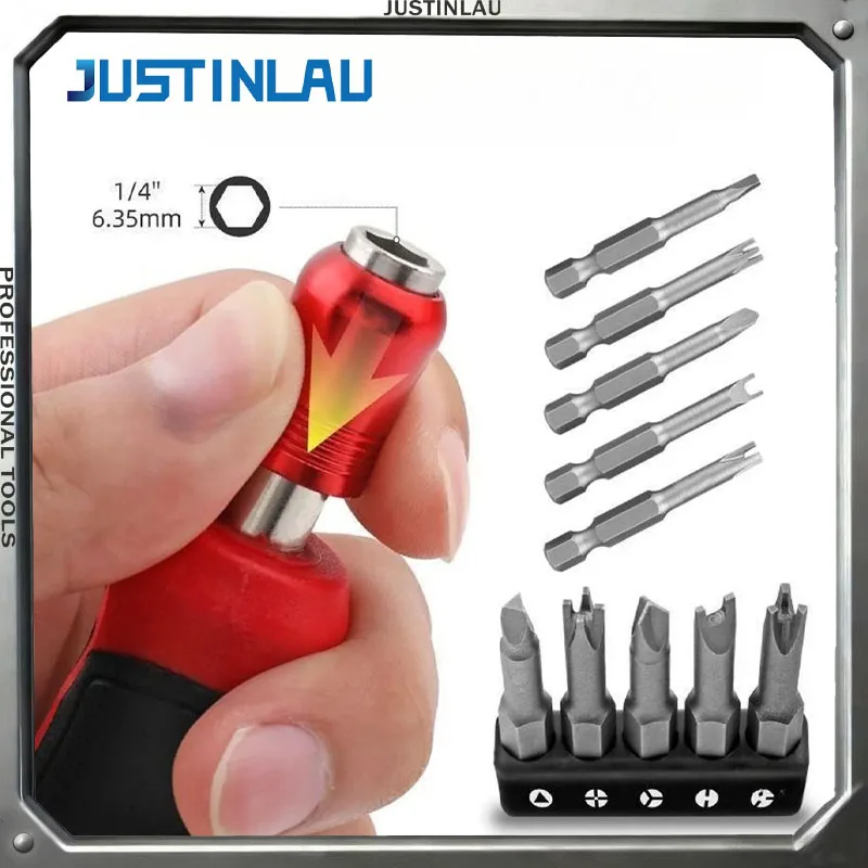 1/4'' Hex Screwdriver Handle Magnetic Screw Driver Bits Holder Self Locking Adapter for Screwdriver Bits Socket Wrench Rubber