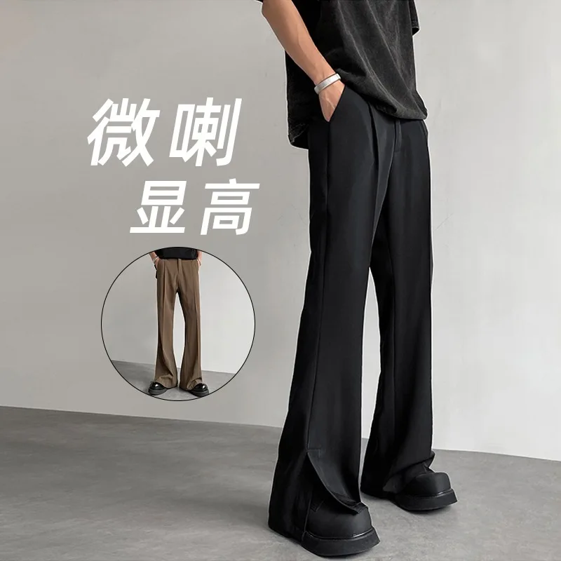 Trousers Spring And Autumn Semi-elastic Waist Casual Pants Men's Trousers Tide Slightly Straight-leg Pants