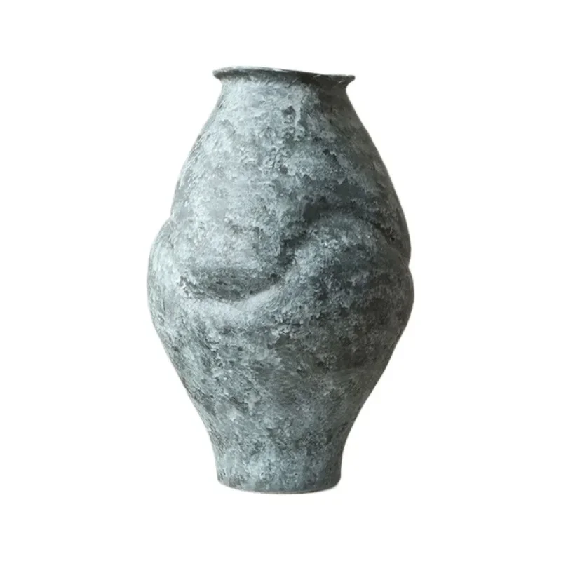 Wabi Sabi Bottle Jingdezhen Ceramic Flower Ware Chinese Ornament Flower Arrangement Pottery Pot Retro Niche Flower Ware