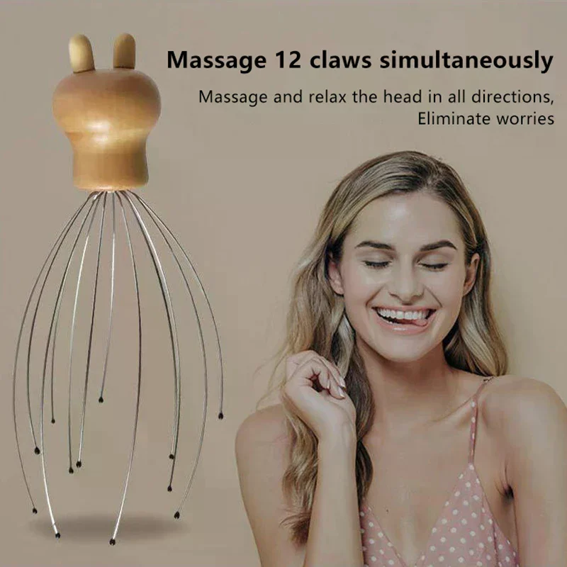 Head Massager Head Scratching Octopus Scalp 12 Paw Non Soul Extractor Divine Head Relaxing For Extracting Hair Healthy Care