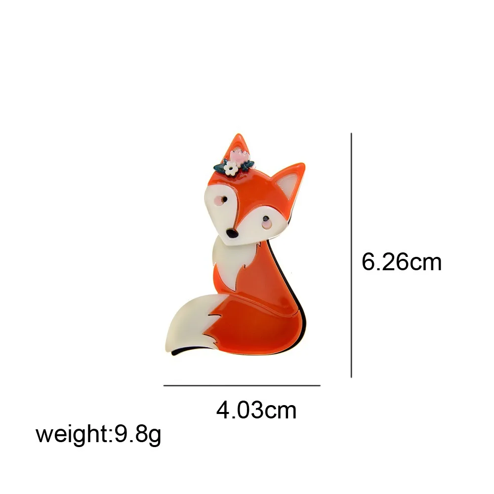 handmade fashion animal accessories acrylic cartoon fox brooch clothing bag badge ﻿