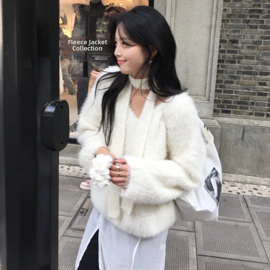 

Женский шикарный свитер V-Ne, свободный длинный свеч Ne, висящий бархатный осенне-зимний новый однотонный топ Lazy Sle Top