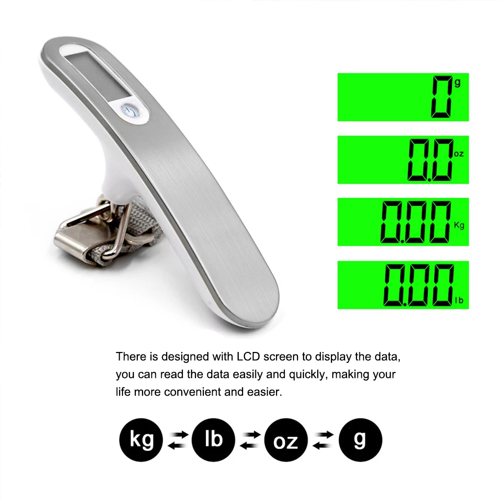 Baggage Scale Digital 50kg/10g Display Hanging Steelyard Electronic Plastic Weigh Weight Home Shopping Measurement