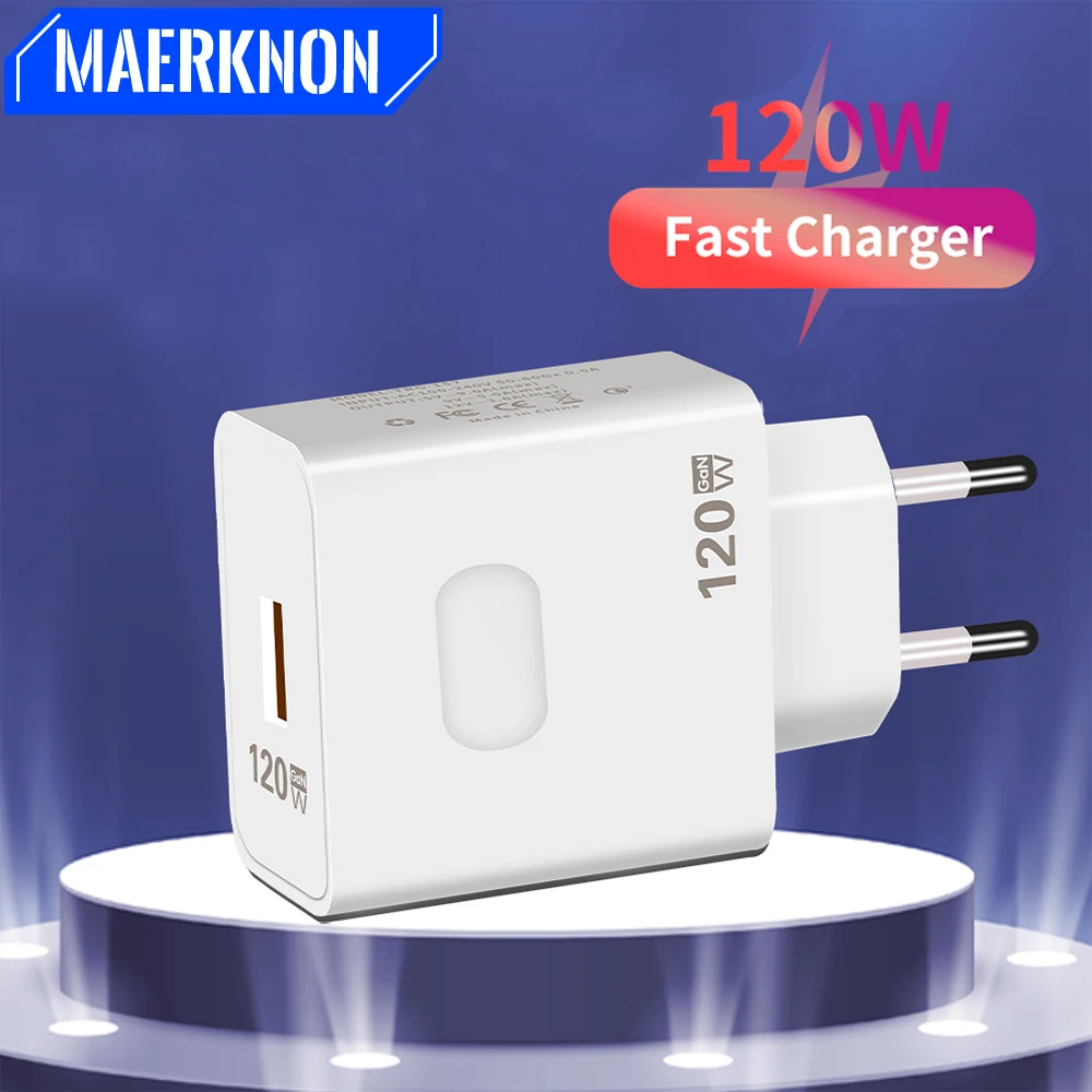 Total USB GaN 120W Fast Travel Charger Adapter For MI 12T 12 11 11T Ultra 10 Pro Quick Charge EU/US Plug Charger