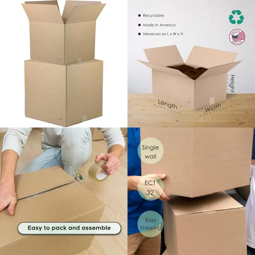 12 × 12 × 48 بوصة صناديق من الورق المقوى المموج من كرافت البني 25 عبوة - الشحن والبريد والتعبئة والتغليف والحركة وحلول التخزين لـ Busin