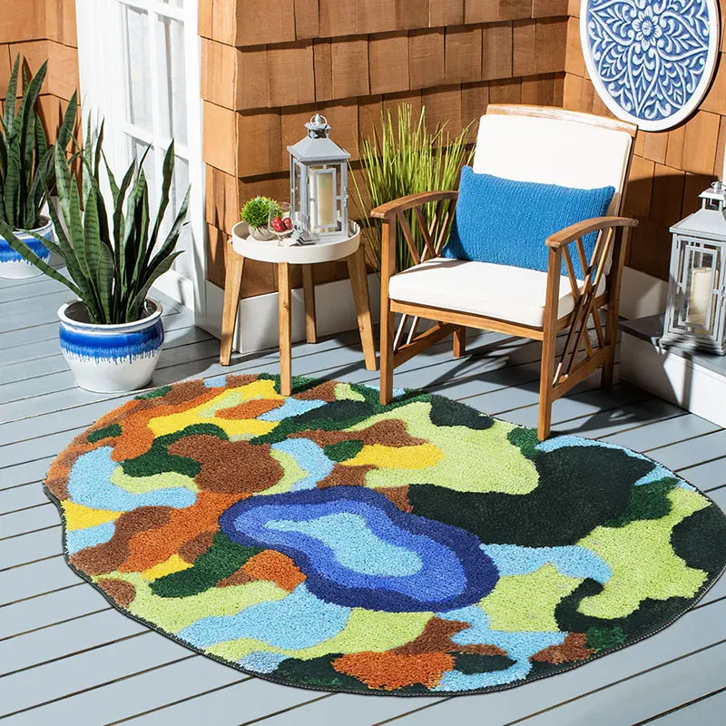 Tufting Forest Plants Carpet Green Moss Living Room Bedroom Rug Soft Hallway Area Floor Pad Mat Doormat Aesthetic Home Art Decor