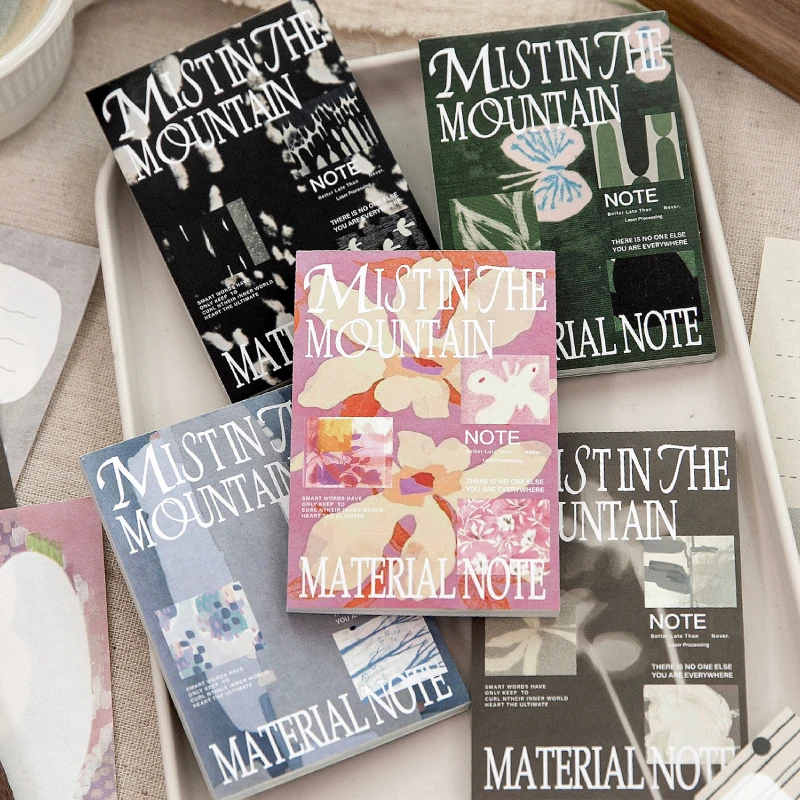 50 sheet Misty Mountains Series Memo Pads Retro Message Material Paper DIY Handmade Scrapbooking Material Aesthetic Craft Papers