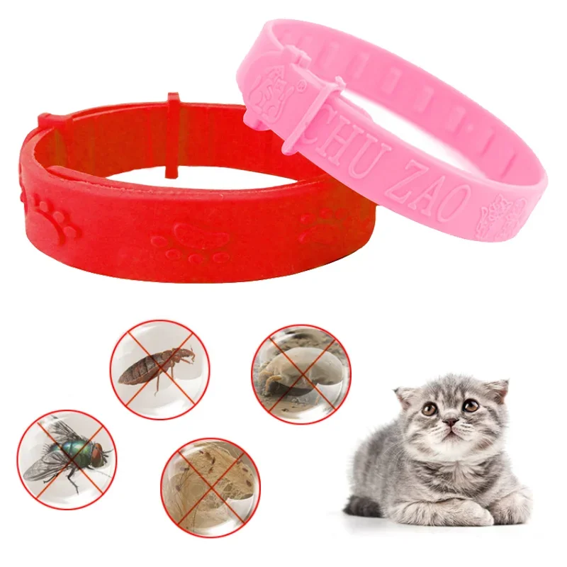 Adjustable Pet Collar Flea Killer Pest Control Protect And Removal Flea Collar Repel Rubber Necklace Pet Cat Kitten Supplies