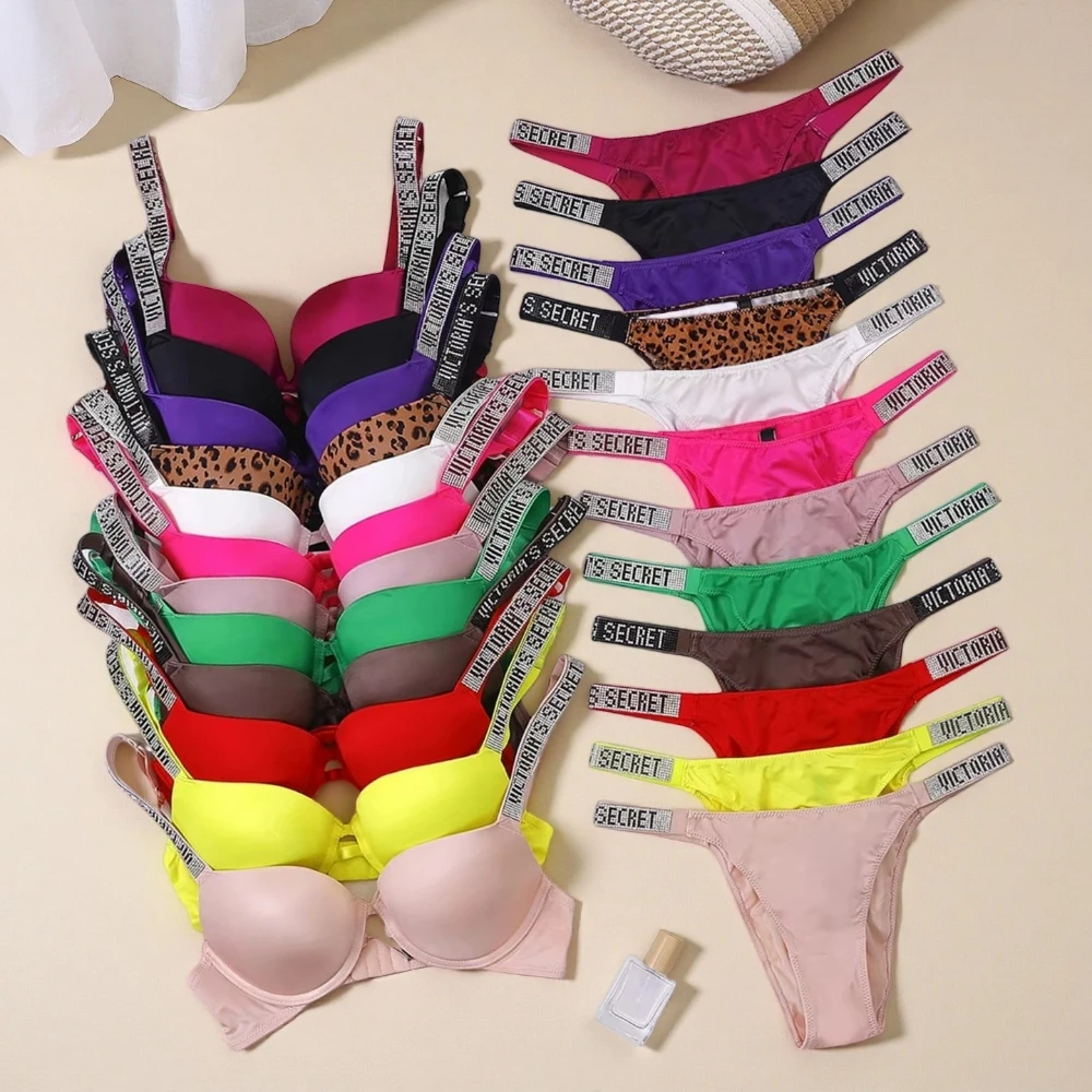 Nova moda feminina lingerie sexy esportiva clássico acolchoado ajustável push up v lingerie conjunto s conjunto de roupa interior