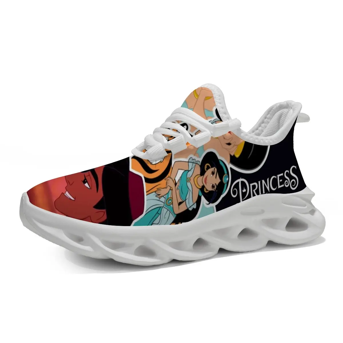 

Disney Sneakers Women's Casual and Comfortable Sports Shoes Princess Jasmine Aladdin Print Casual Running Shoes Chaussures