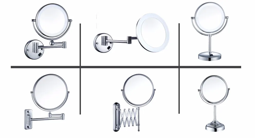 Cosmetic Mirror Black 3X Magnify Mirror In Wall