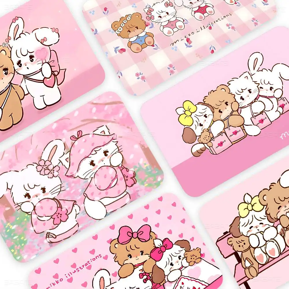 Cute Cat Mikko I-illustrations Anime Spend or Save Funny Shell On Off Ultra Thin No Fade Sticker Skin Cover Film for Credit Card