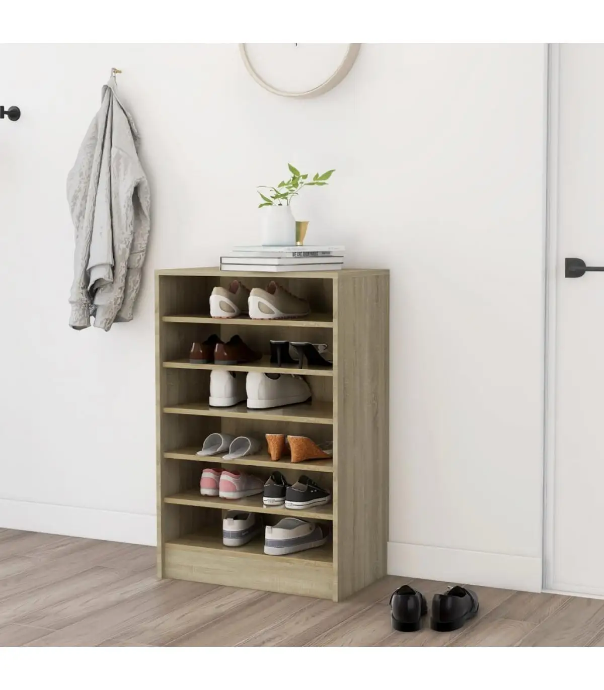 Sonoma 60x35x92 cm chipboard shoe rack and shoe organizer