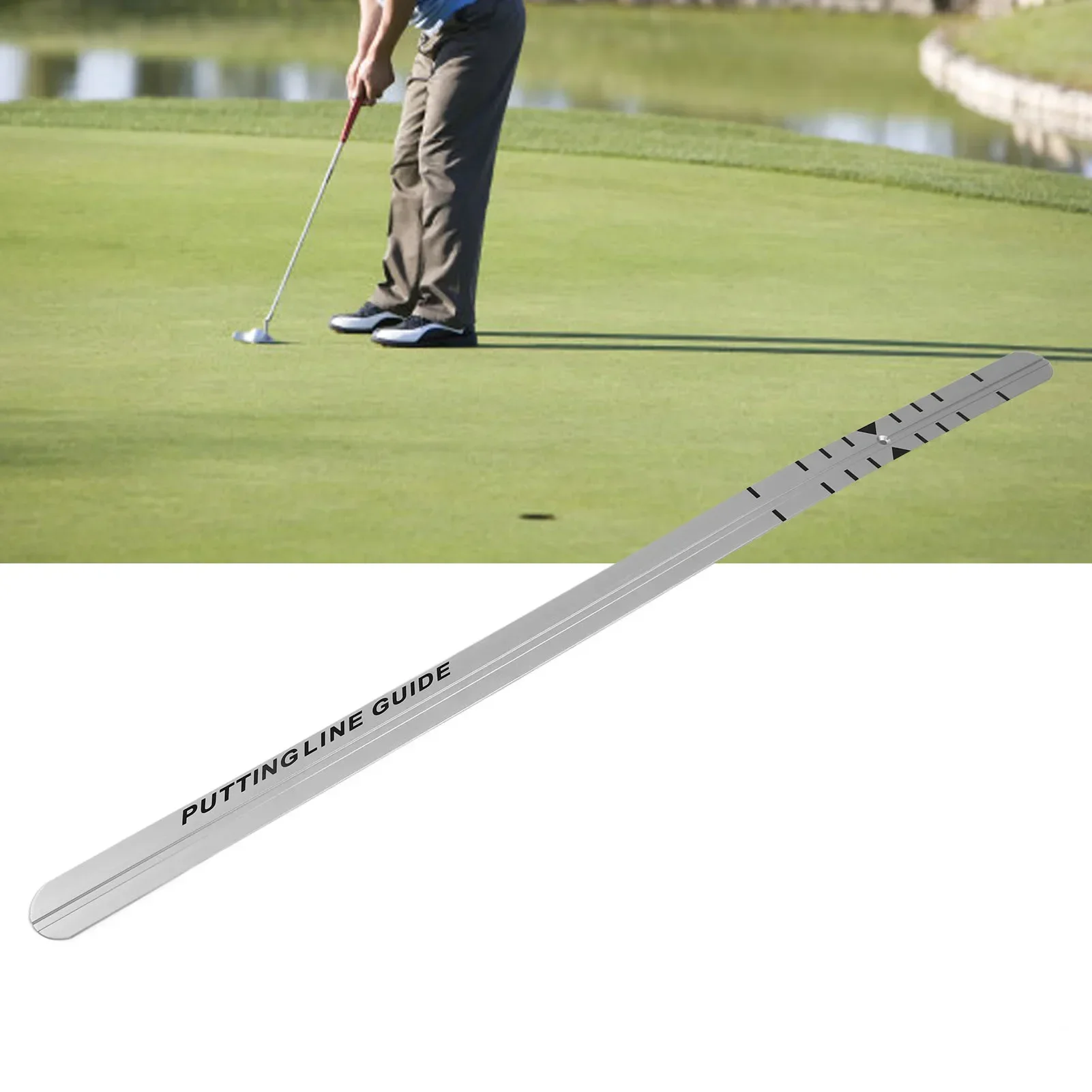 

Golf Putter Straight Ruler Aluminum Golf Practice Putting Alignment Rail For Putting Green