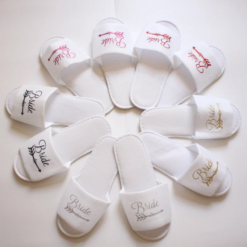 Team Bride To Be Slippers Wedding Decoration Mariage Bridesmaid Gift Hen Party Soft Slippers Ladies Bachelorette Party Supplies