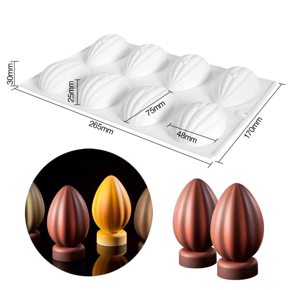 Almond Shape Easter Egg Silicone Mold DIY Craft Soap Candle Mould Mousse Cake Ice Mould Cake Decoration Tool Baking Accessories