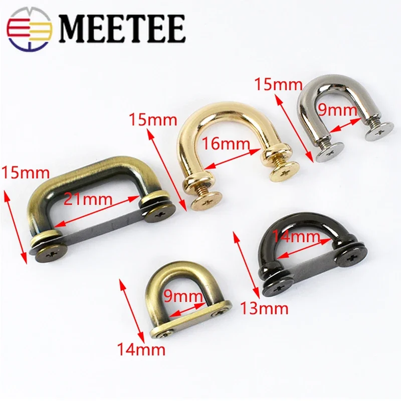 5/10/20Pcs D Ring Metal Arch Bridge Buckle Bag Strap Hook O Rings Side Clip Clasp Belt Buckles Handbag Hardware Accessories