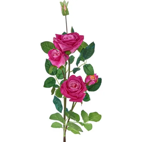 E-Flower Artificial Flower Wet Rose-Real Texture Fuchsia