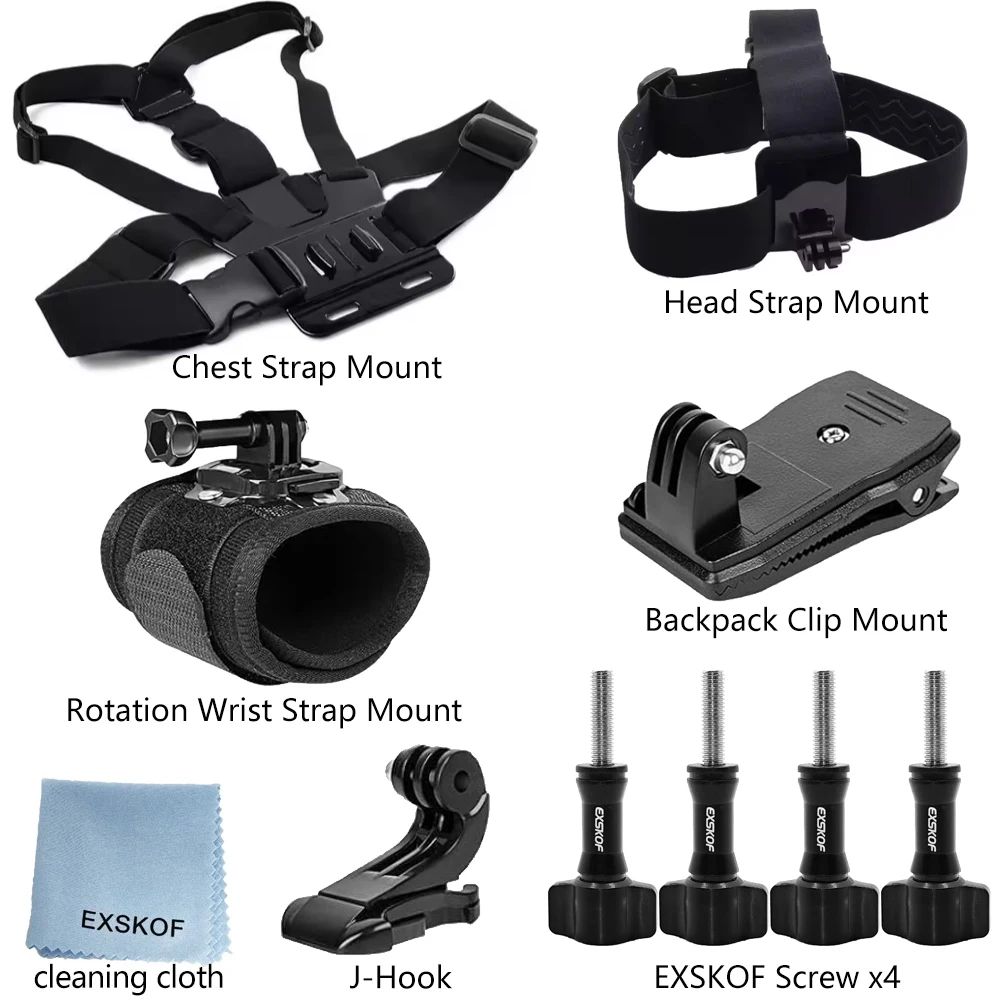 Alles-in-één actiecamera-accessoireset Hoofdband Borstband Mount Verstelbaar voor GoPro Hero Telefoon Osmo SJCAM AKASO insta360