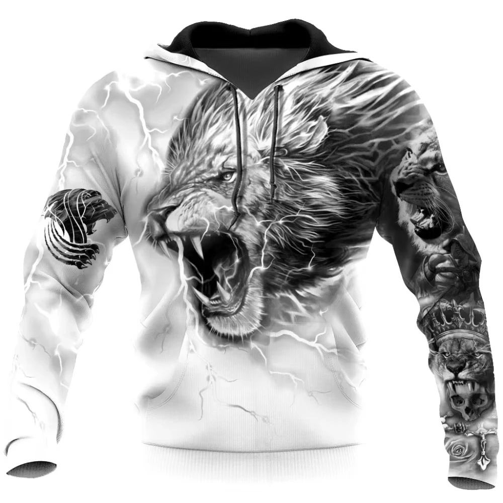 

2024 Fashion Mens hoodies Love Lion King 3D Printed Hoodie Sweatshirt Beast Harajuku Streetwear Unisex Casual Jacket Tracksuit