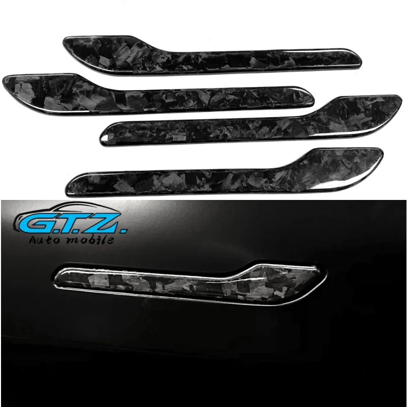 

For Tesla Model 3/Y 2017-2025 Forged True Carbon Fiber Door Handle Decorative Patch Corrosion Resistant