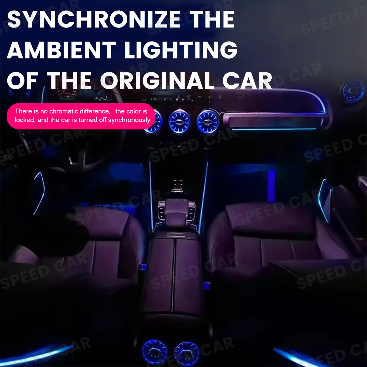 

64 Color Ambient Light Vent 3D/4D Speaker Seat Light for Benz W247 GLB B Class Car Interior Lighting Kit