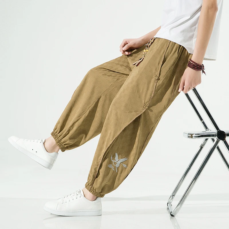 

Mens Harem Pants Vintage Trousers Men High Quality Design Elastic Waist Casual Pants Male Streetwear Sweatpants Big Size 5XL