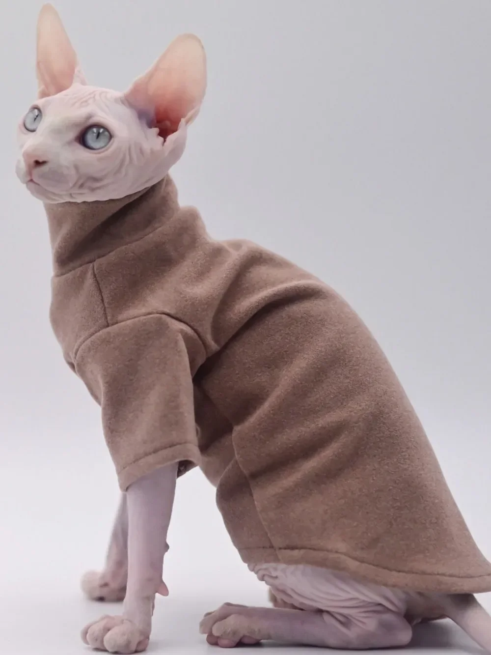 Devon Hairless Cat Sweater Cat Clothes Pet Baby Soft Cotton Winter Warm Cat Outfit for Cornish Solid Color Costume Pet Clothes