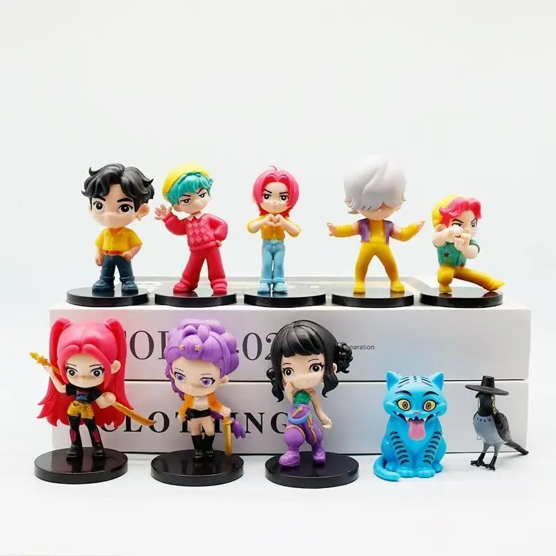Gran oferta de figuras de Anime Kpop Demon Hunters, juguetes bonitos de PVC con articulaciones móviles, modelo de figura de acción, muñecas, regalos de decoración de cumpleaños para niños