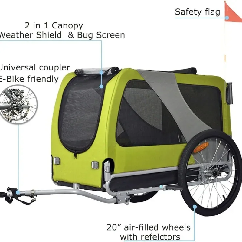Bicycle rear hanging pet three-wheel trailer two-in-one can be implemented independently