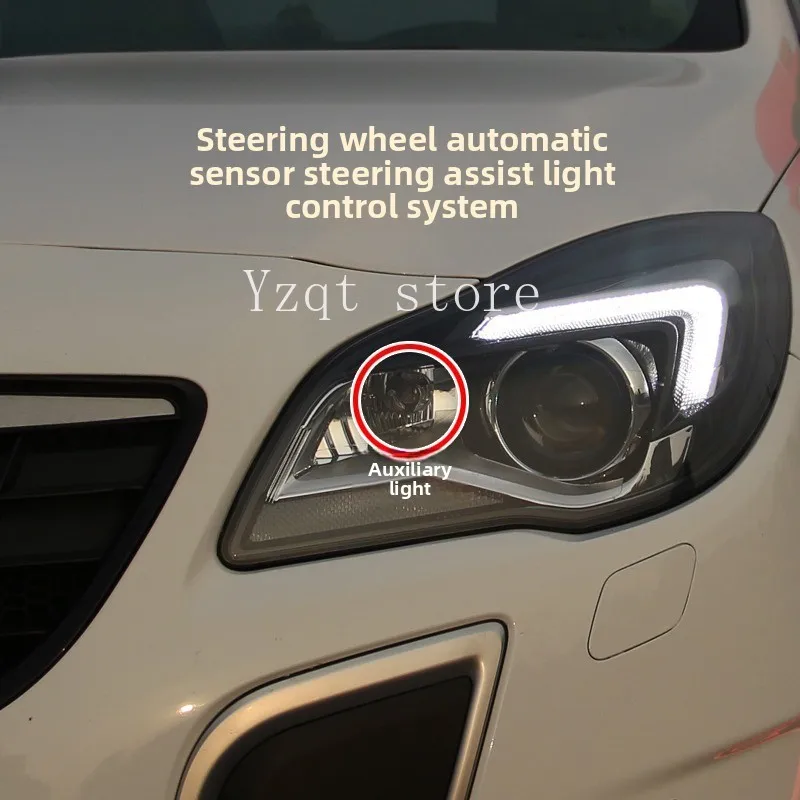 Steering wheel rotation control, follow-up steering, modified curve auxiliary light controller, back to positive and off