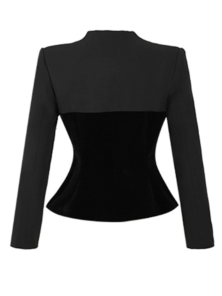 Jaqueta curta elegante feminina, casaco preto OL, terno profissional, blazer, roupas de negócios, outwear de rua, moda primavera