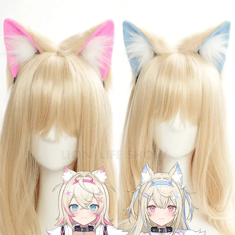 Fuwawa Mococo Abyssgard Cosplay hecho a mano gato zorro oreja tocado de sirvienta Aro para el pelo estilo accesorios para el cabello