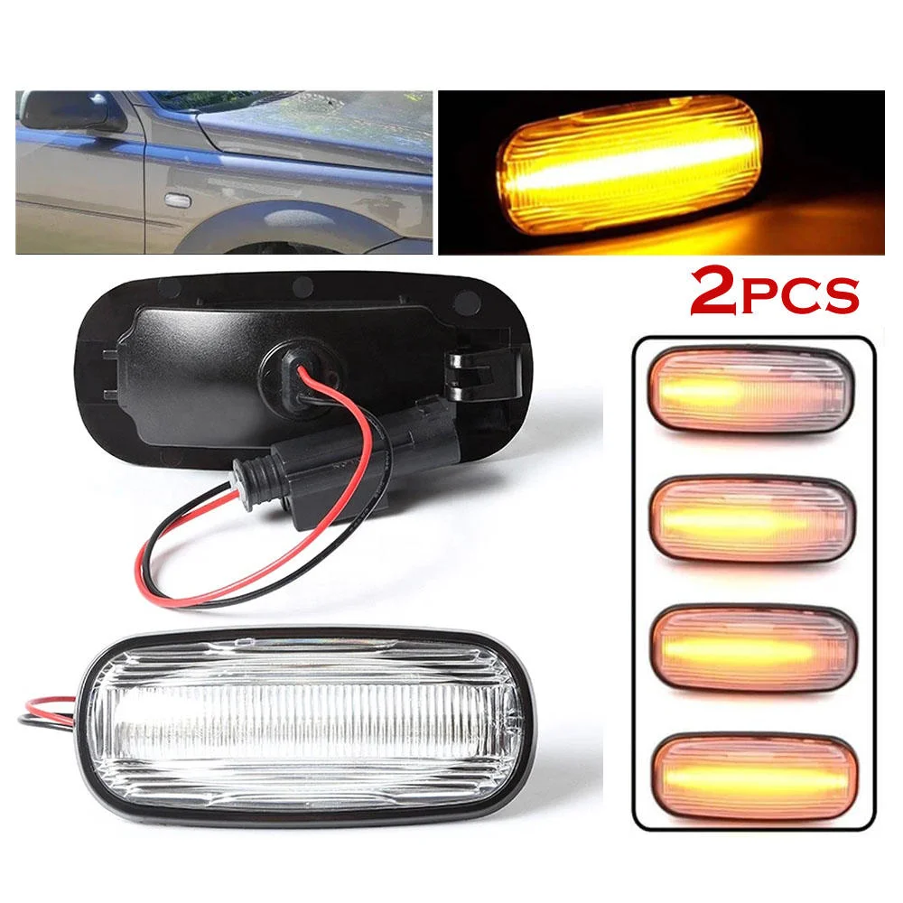 2pcs Sequential Flashing Side Fender Repeater Light Lamp XGB100310 XGB000030 for Land Rover Discovery II Defender Freelander 1