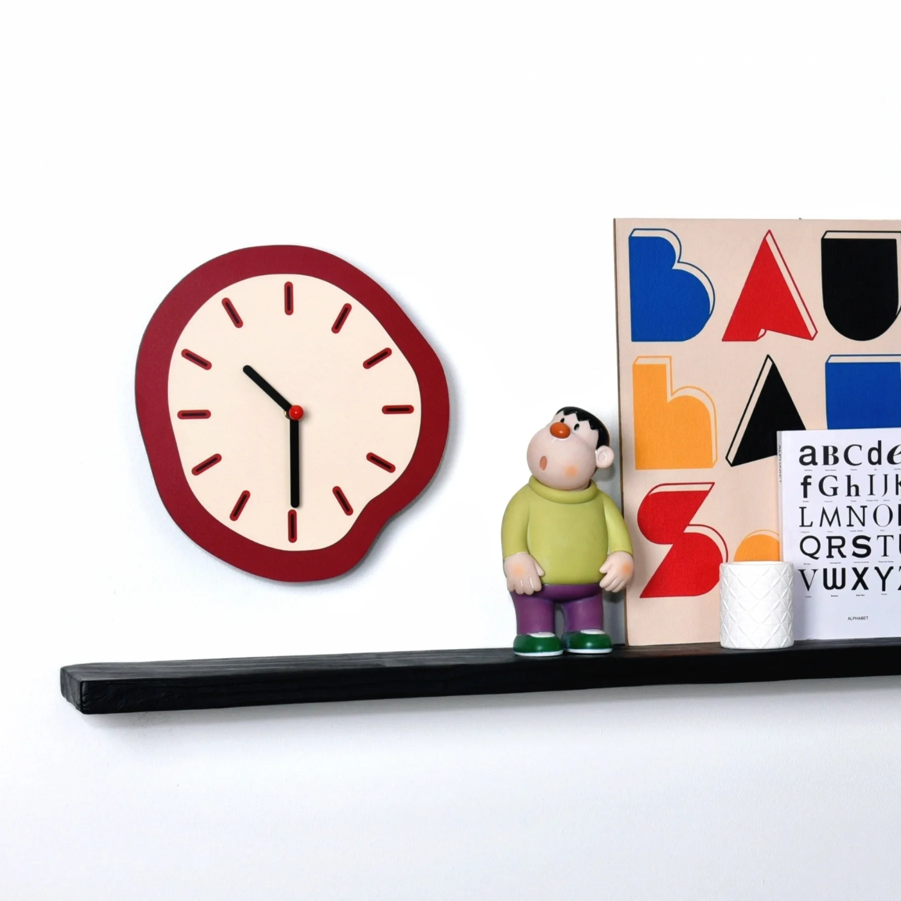 Creative Mid-Century Modern Wall Clock with High-End Appeal | Luxe Minimalist Design for Living Room | Silent Home Wall Clock