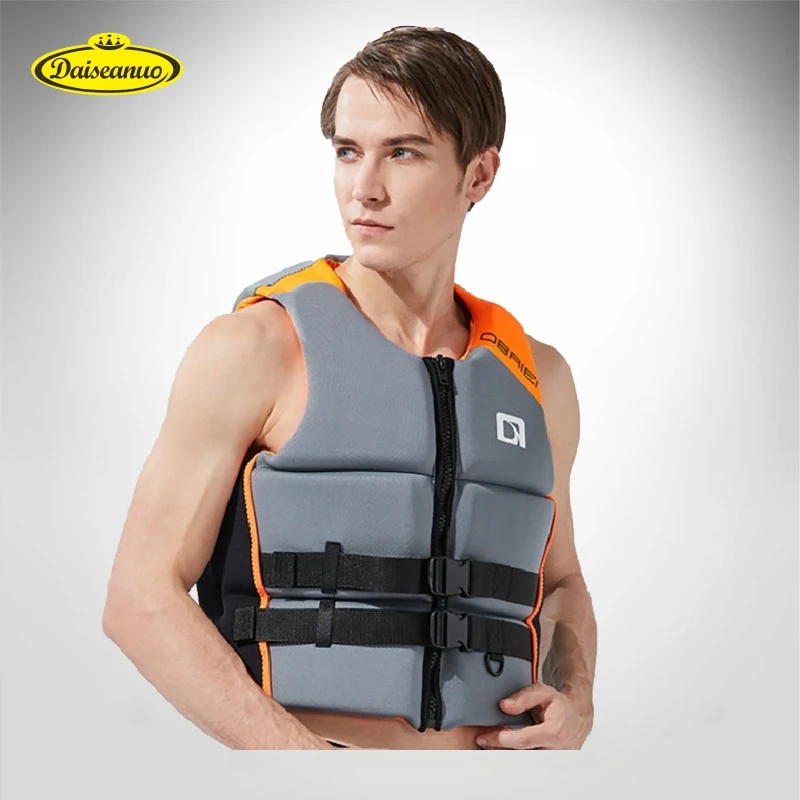 

Neoprene Suring Life Vest Adult 50N Approved Life Jacket Men Boating Sailing Safety Jackets Lifeguard for 160lbs