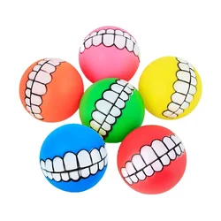 Dog Chew Toy Home Funny Chewing Dog Chewing Rubber Ball  Squeaky Cleaning Tooth Ball For Dogs Bite Resistant Pet Supplies