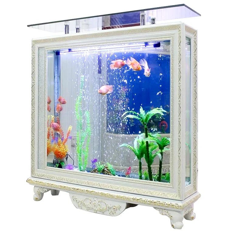 

Rectangular one-piece European-style screen bottom cabinet ecological aquarium bottom filter glass fish tank