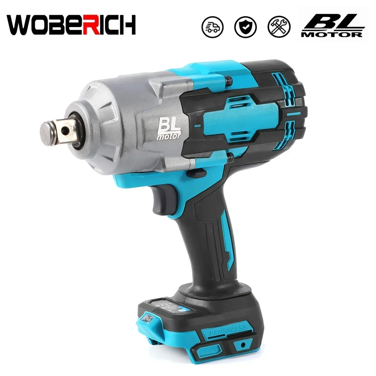 

High Torque 2000N.m Brushless Electric Impact Wrench 3/4 inch Socket Wrench Cordless Driver Tool for Makita 18V Battery