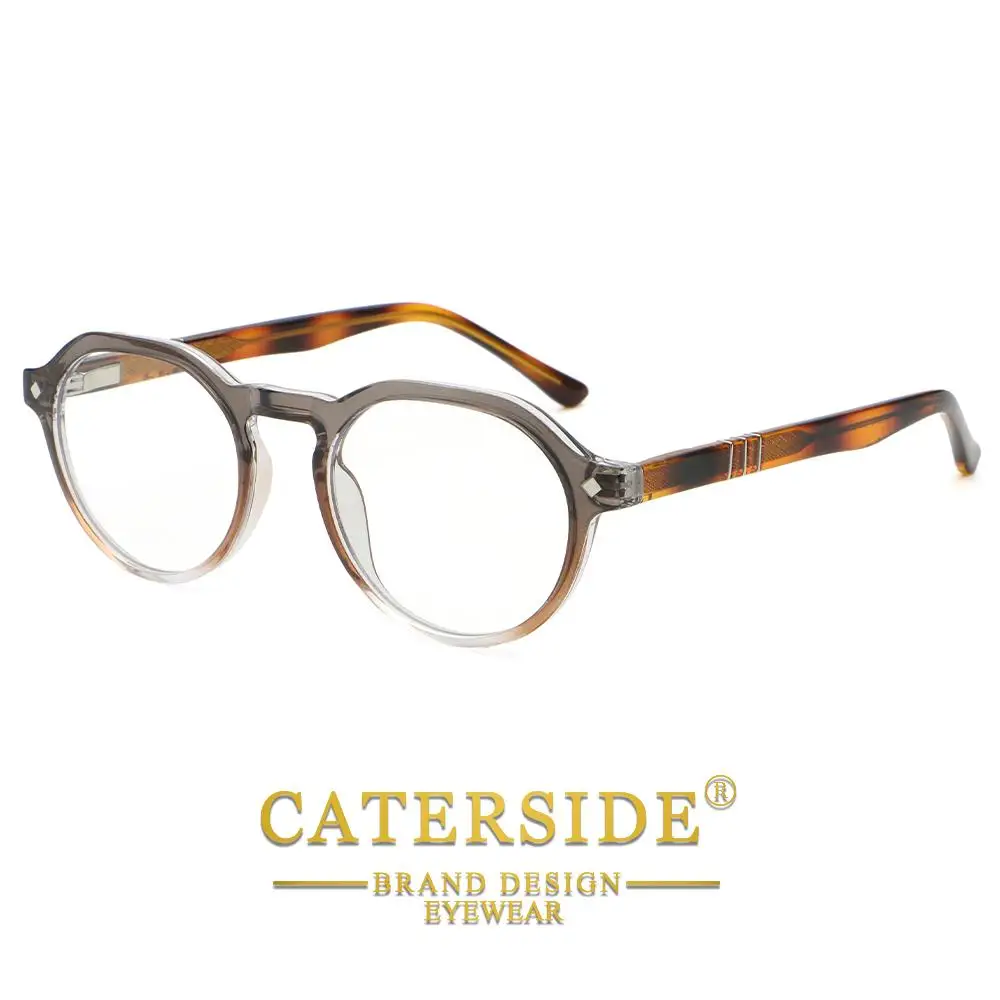 CATERSIDE Retro Herren Flache Leichte Brille Hochwertige PC Runde Anti-Blaulicht-Brille Damen Computer-Lese-Schutzbrille – Detail 7