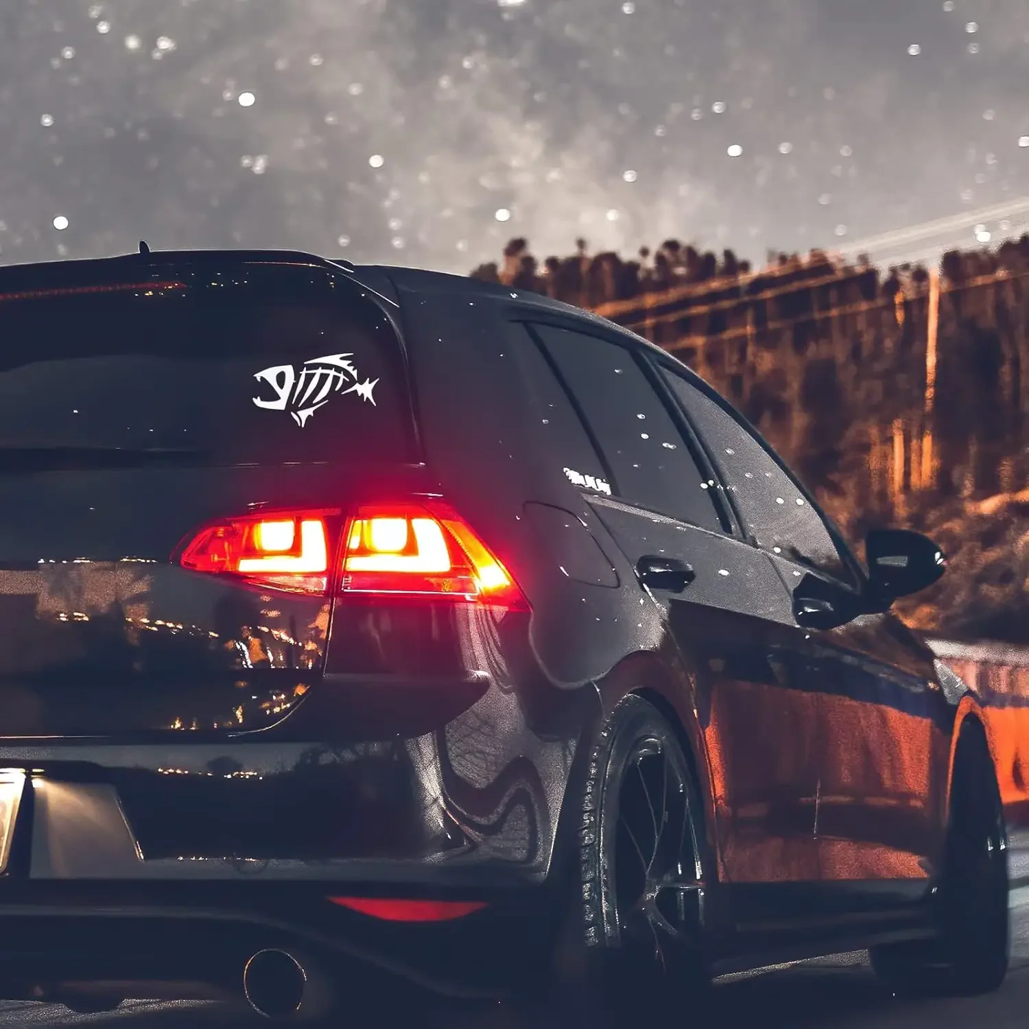 

1PC Fish Bones Fear No Sticker Decal Waterproof Vinyl for Car Laptop Notebook Helmet Luggage Bottle DIY Decor