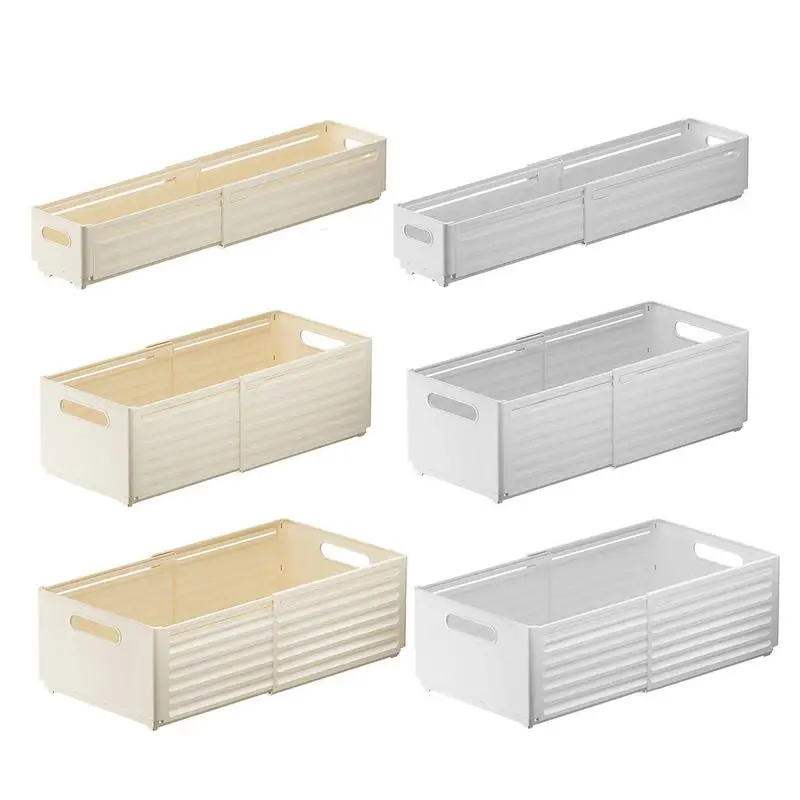 

3pcs Folding Clothes Storage Box Underwear Pant Storage Organizer Telescoping Snack Storage Bins Closet Organizer Basket Home