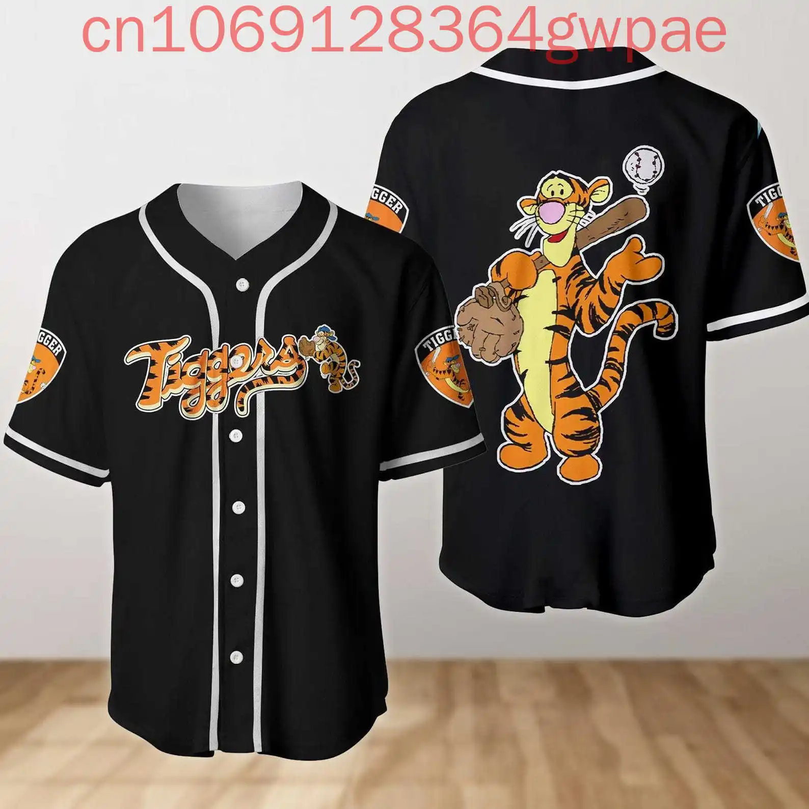 ديزني ويني ذا بوه تيجر البيسبول جيرسي قمصان الرجال النساء قميص الصيف عارضة قصيرة الأكمام الاطفال البيسبول قميص