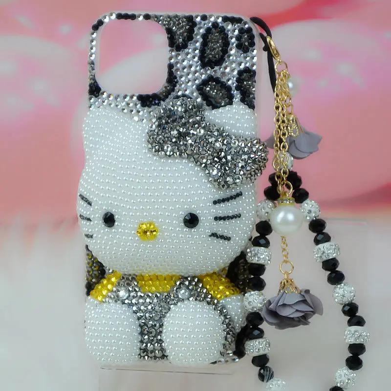 

Hello Kitty Diamond Phone Case for iPhone, Anime, Handmade, Rhinestone, 11, 12, 13, Original, 14 Pro Max, 7, 15 Plus