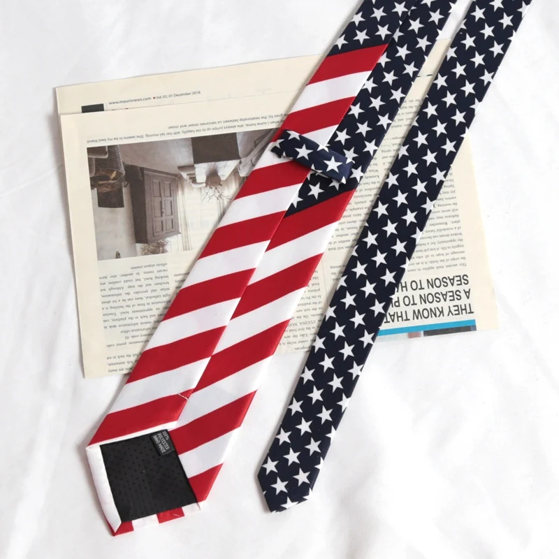 Stern gestreifte amerikanische/USA-Krawatte mit Flagge, Herren-Aufdruck, für Herren, Hochzeit, Performance, Krawatte für Business, Party, Krawatten, Hemden, Accessoires – Detail 4