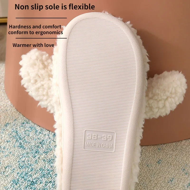 Slipper Womens Winter Warm Home Kawaii Cartoon Plush Contton Indoor Funny Cute Teddy Bear Fuzzy House Floor Shoes Female 2025