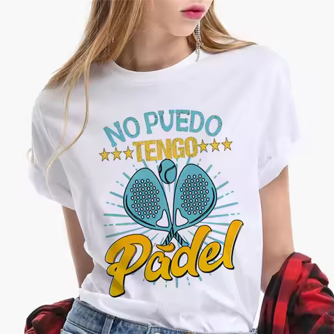 Padel tshirt women Japanese designer funny Tee female funny Japanese clothes