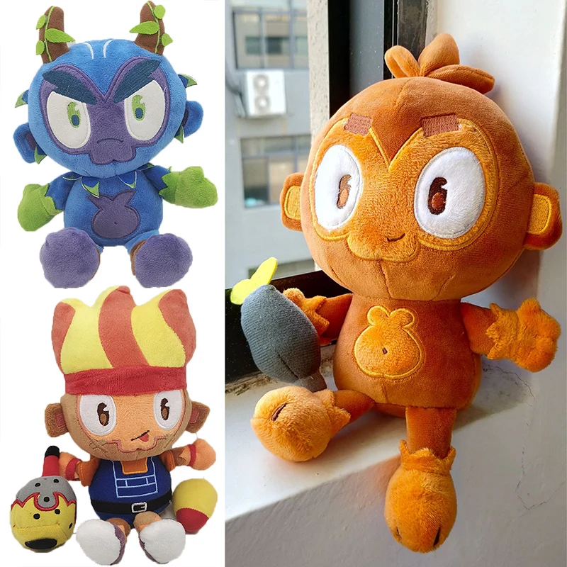 20cm Dart Monkey Plush Toys Bloons TD 6 Stuffed Dolls Cartoon Anime Super Monkey King Gwendolin Obyn Greenfoot Plushies Gifts